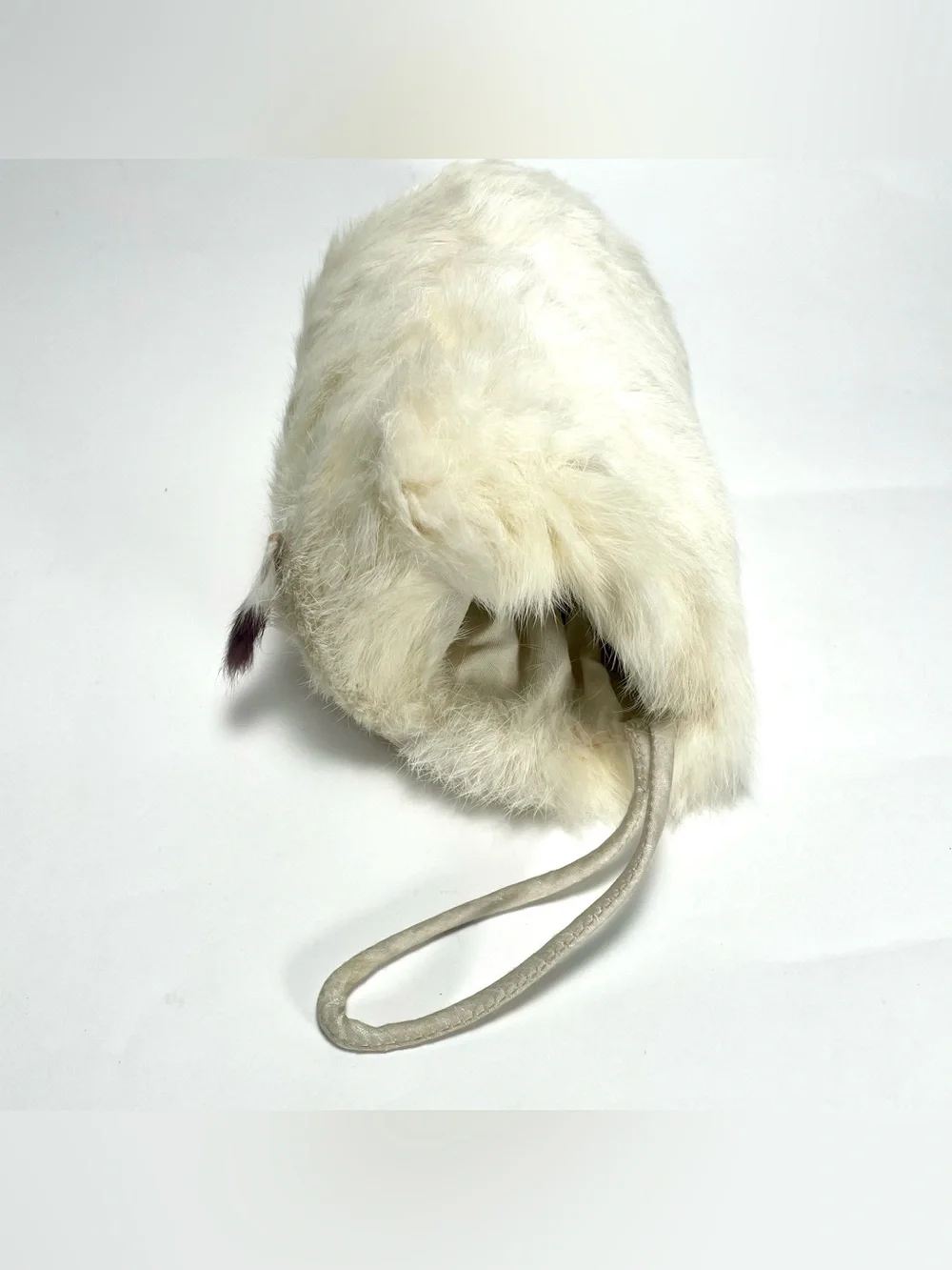 Vintage Winter Ermine Fur Muff With Wristlet Small Size 9